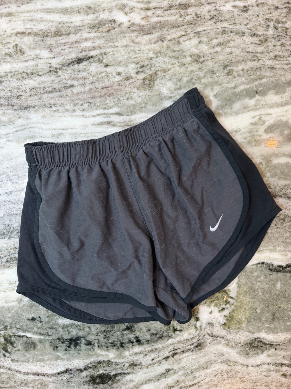 Nike Women's Dark Gray Athletic Running Shorts with Black Trim
